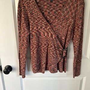 Apt. 9 Women's Long Sleeve Wrap Top - Multicolor  xl